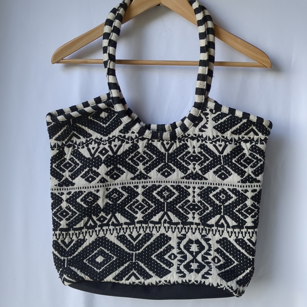 Black and White Patterned Tote Bag